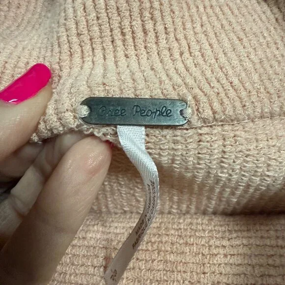 Free People Ottoman Slouchy Peach Oversized‎ Tunic Sweater Size S